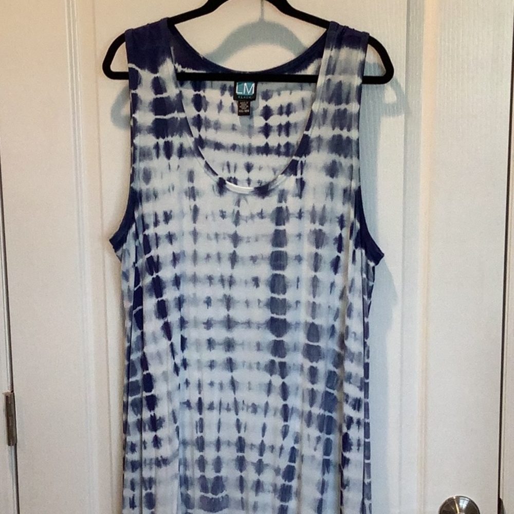 Woman’s tied dyed midi asymmetrical cotton dress/coverup